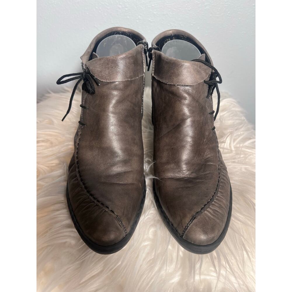 Rieker Rebecca Bootie Sz 41 9.5 Leather Low Heel Ankle Boot Western Whimsygoth - Picture 5 of 10